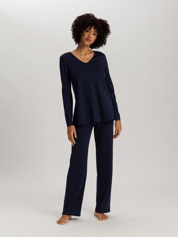 Pyjama ' Cotton Silk ' Hanro en bleu : devant