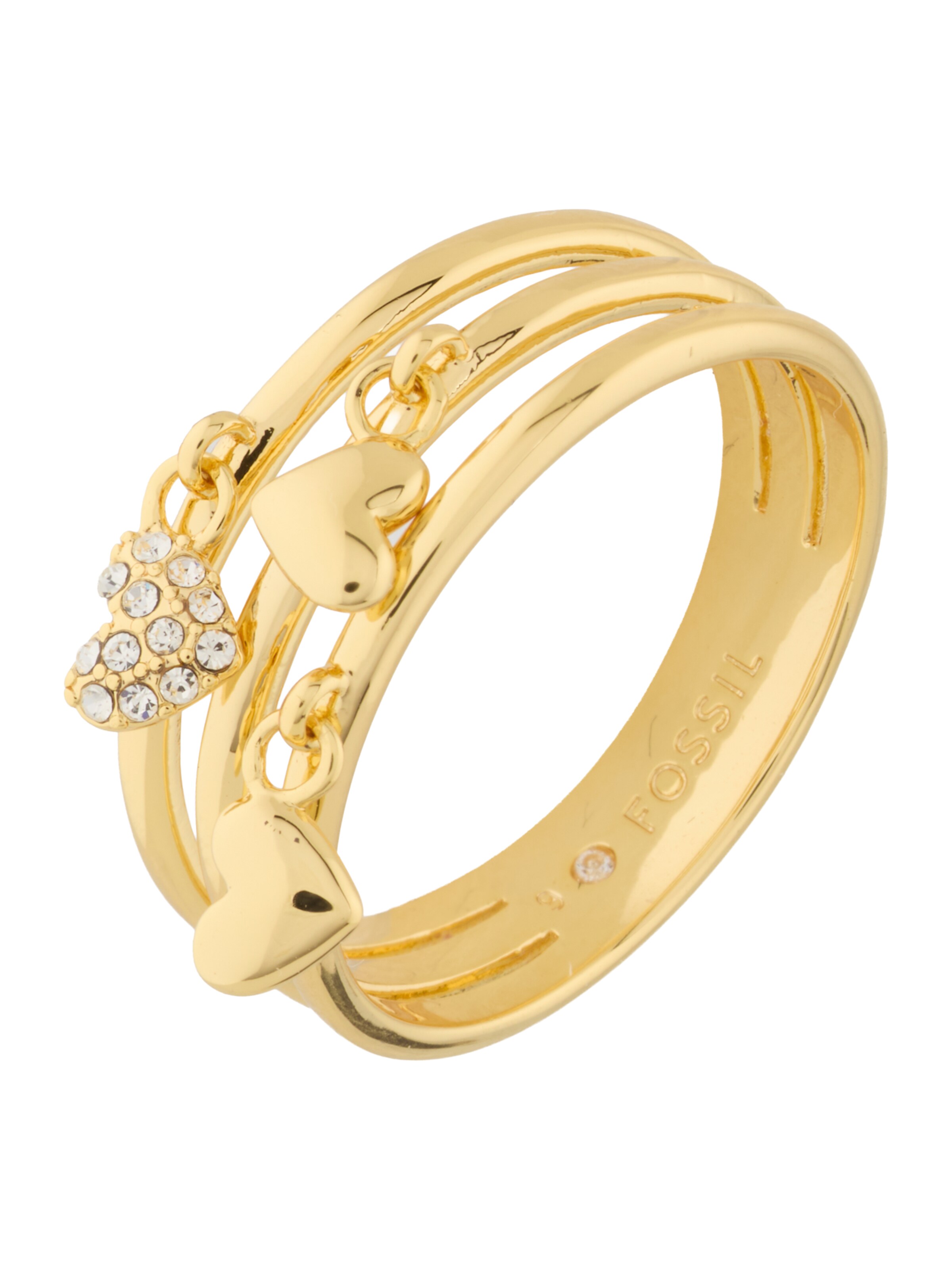 FOSSIL Bague 'SUTTON' en or / transparent, Vue avec produit