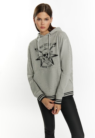 myMo ROCKS Sweatshirt 'Ucy' in Grey: front