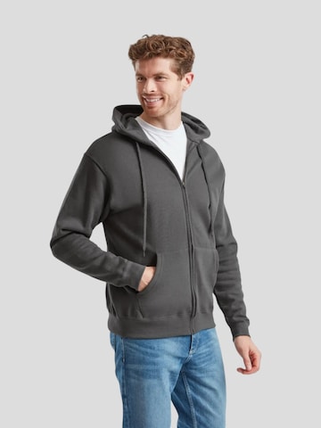 FRUIT OF THE LOOM - Sudadera con cremallera 'Zip Hoodie' en gris: frente