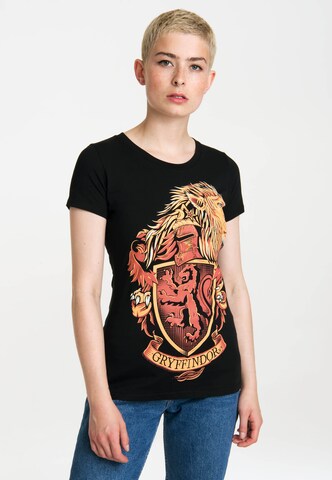 LOGOSHIRT Shirt 'Gryffindor' in Zwart: voorkant