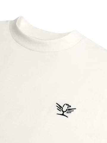 leon aguila Shirt 'Cream Embroidered Tee' in Beige