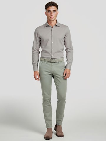 Profuomo Slim fit Button Up Shirt 'Sky Blue' in Beige: front
