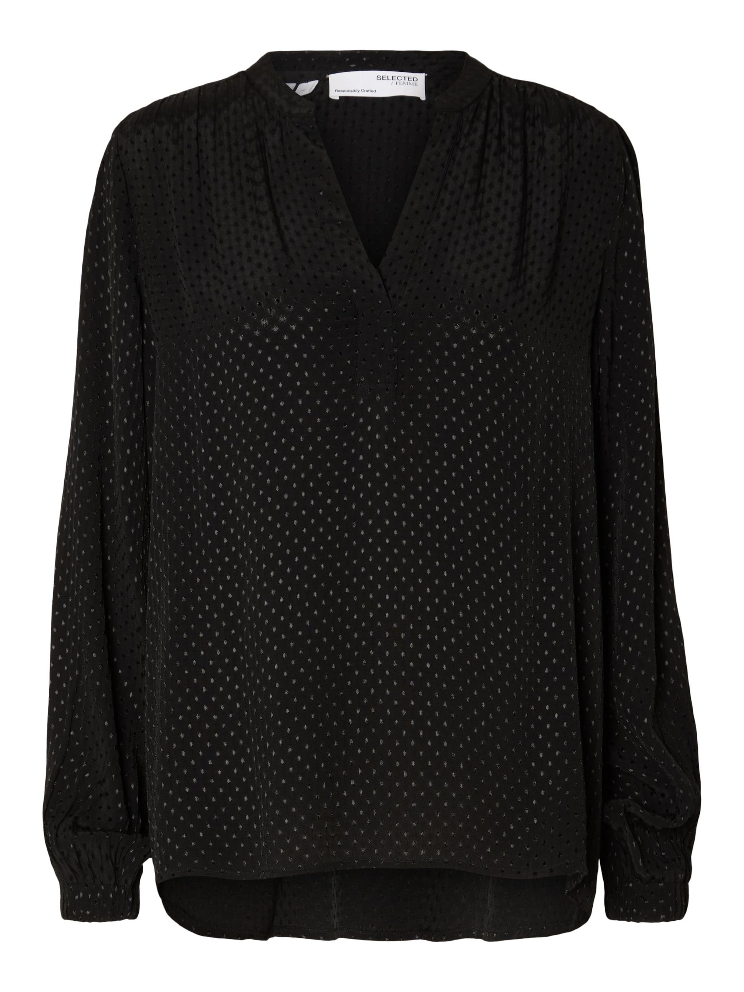 SELECTED Μπλούζα 'FRAYA' σε μαύρο: μπροστά