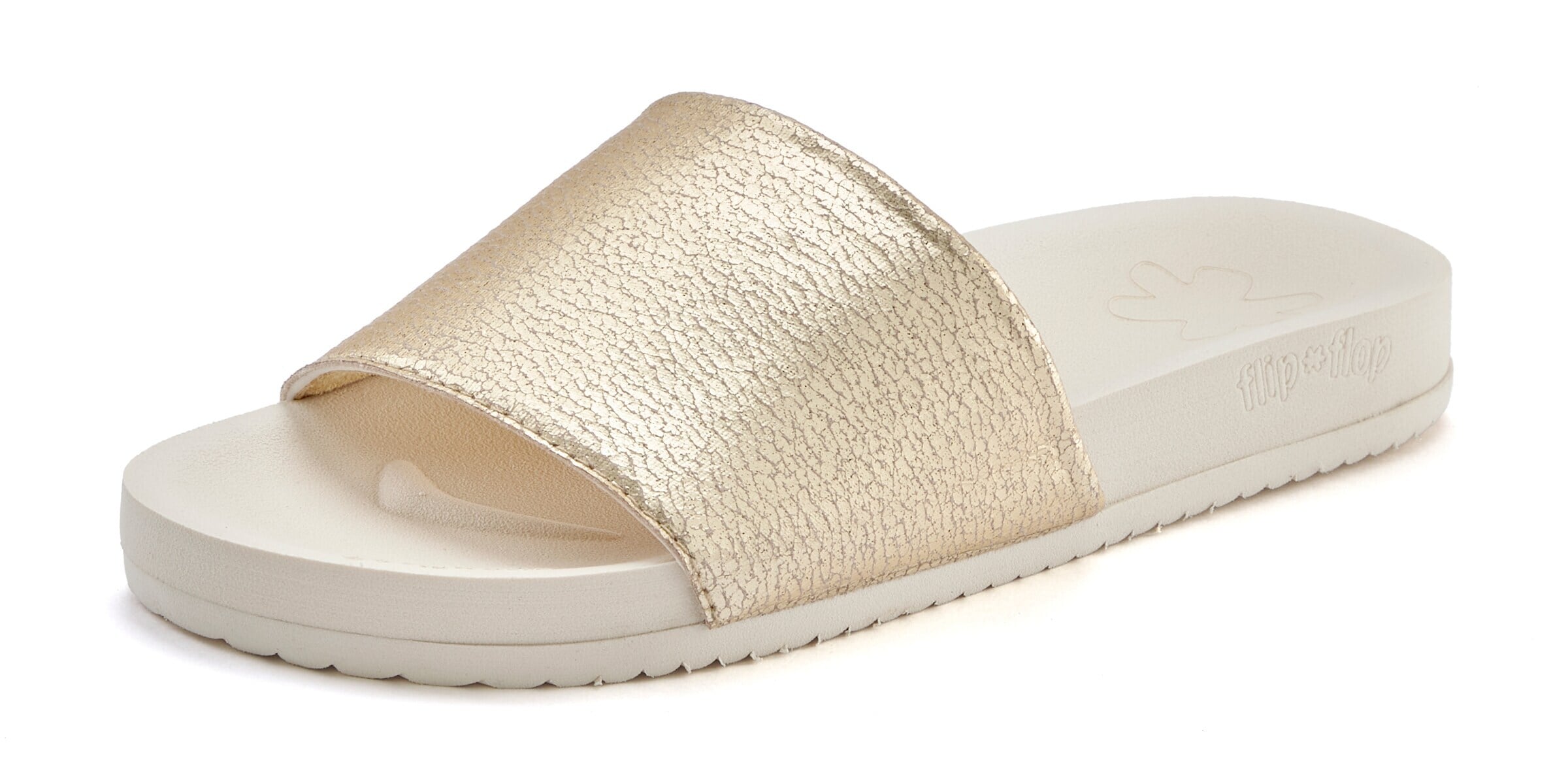 FLIP*FLOP Mules in Gold: front