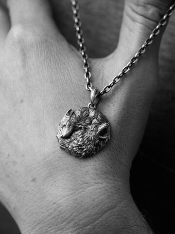 REYTEL Hangers 'PAIR OF WOLVES' in Zilver