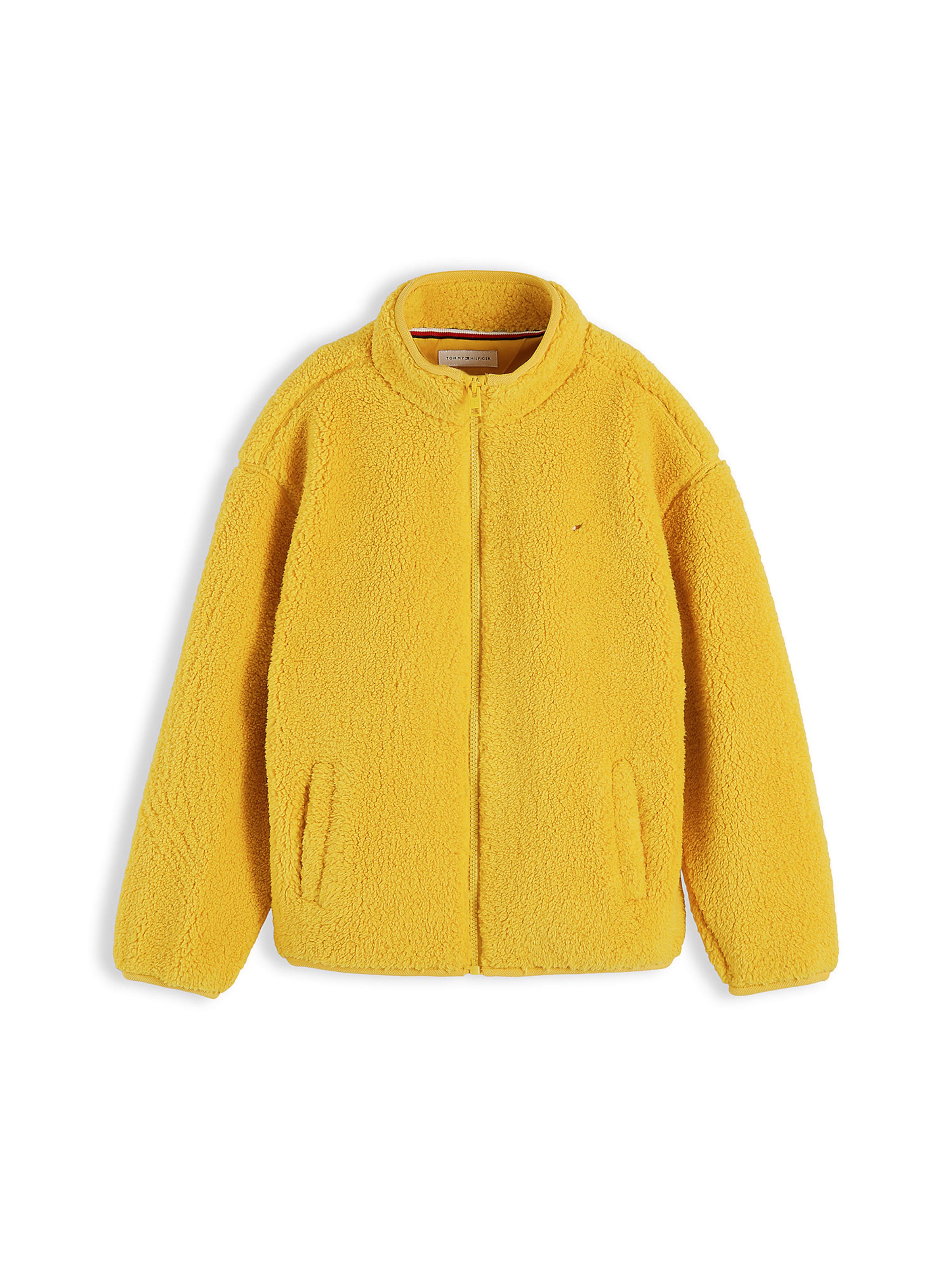 TOMMY HILFIGER Fleece jas in Geel: voorkant