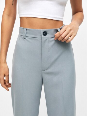 Pull&Bear Широки крачоли Панталон с ръб в сиво