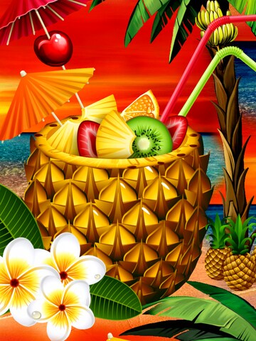 Hawaiihemdshop.de Regular fit Button Up Shirt 'Paradise Cocktails' in Orange