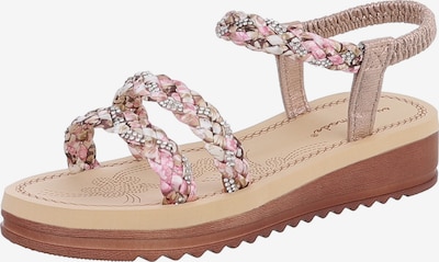 Ital-Design Riemensandale in beige / braun / pink / silber, Produktansicht