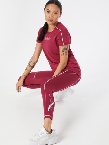 Reebok Skinny Fit Спортен панталон в червено