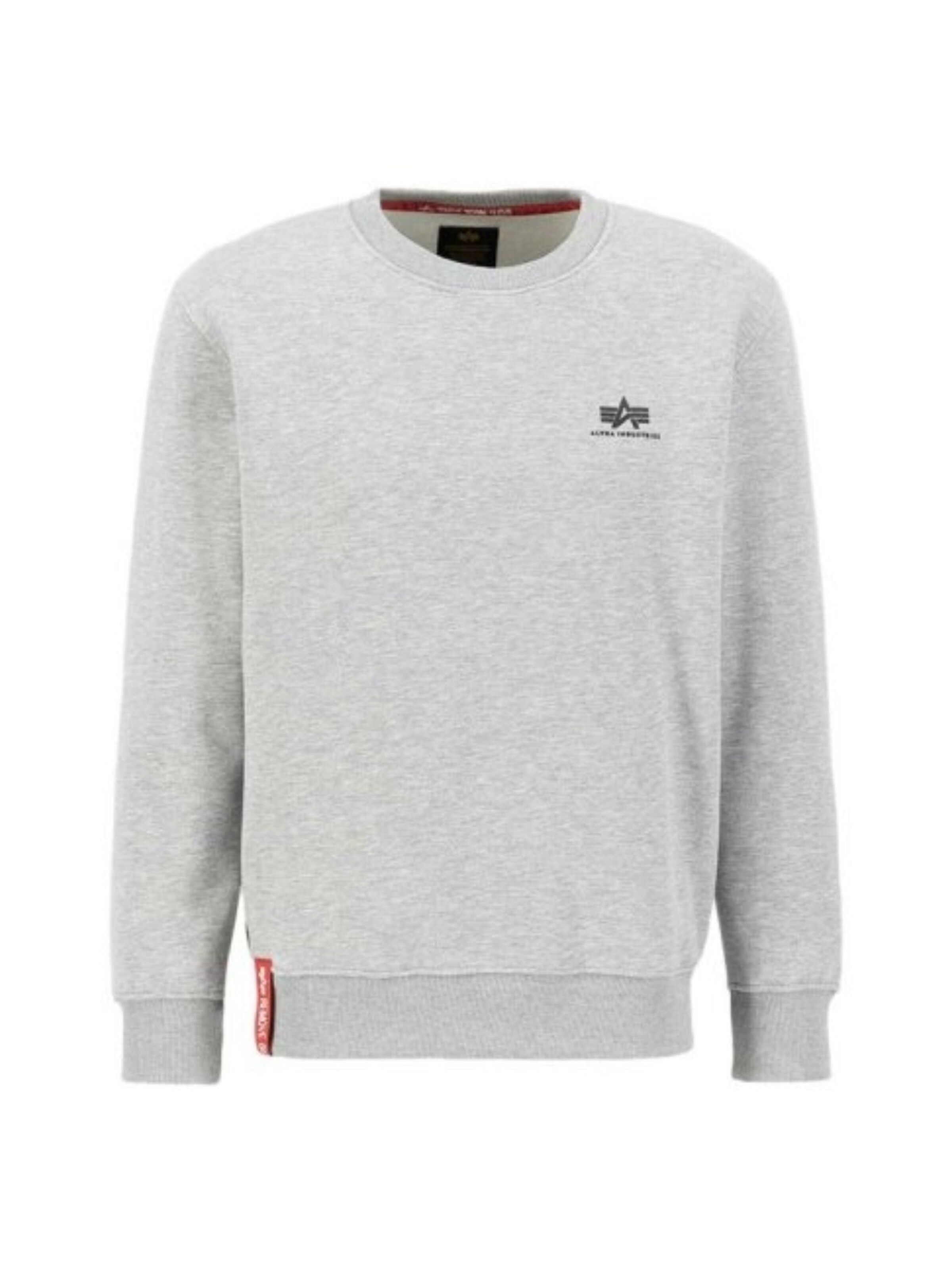 ALPHA INDUSTRIES Sweatshirt 'Basic Logo' in Grey: front