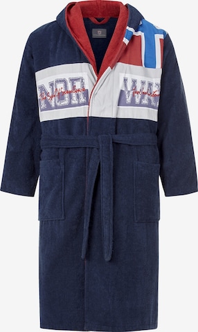 Jan Vanderstorm Long Bathrobe 'Sieghelm' in Blue: front