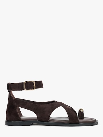 Estro Sandal '088-315' i brun: framsida