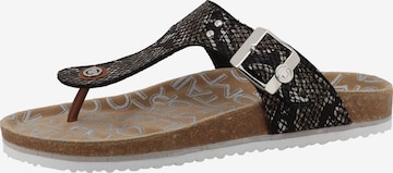 juoda TOM TAILOR Šlepetės per pirštą: priekis