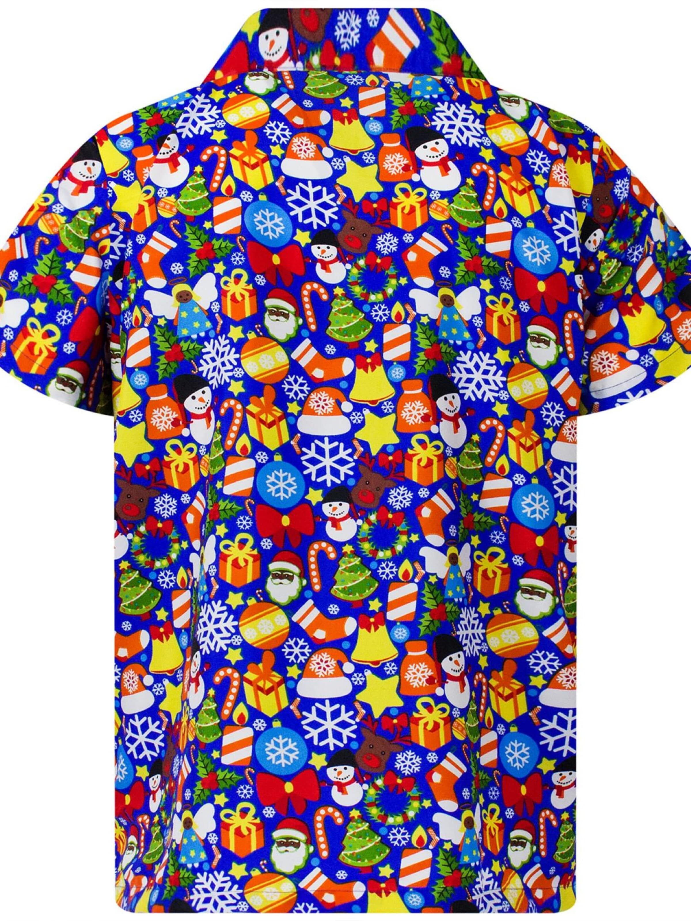 Regular fit Camicia 'Christmas Allover' di King Kameha in blu