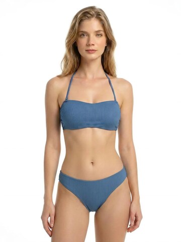 BONVERANO Bandeau Bikini 'Damen Bandeau Bikini Set mit Neckholder, chlorresistent' in Blue: front