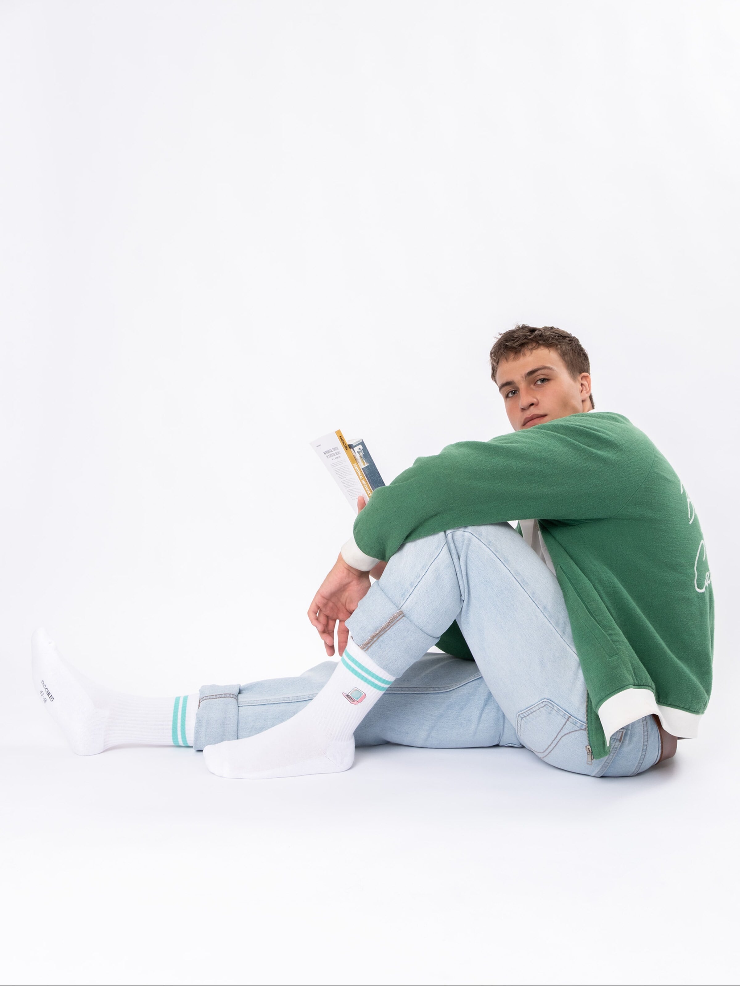 Occulto Athletic Socks 'Rio' in White: front