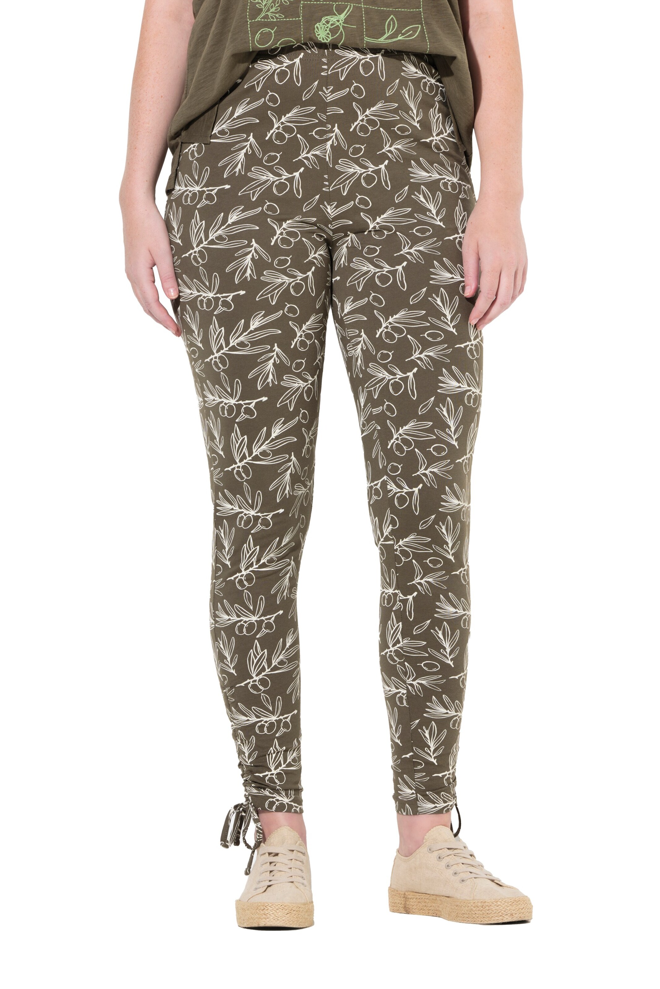 Ulla Popken Slimfit Broek in Groen: voorkant