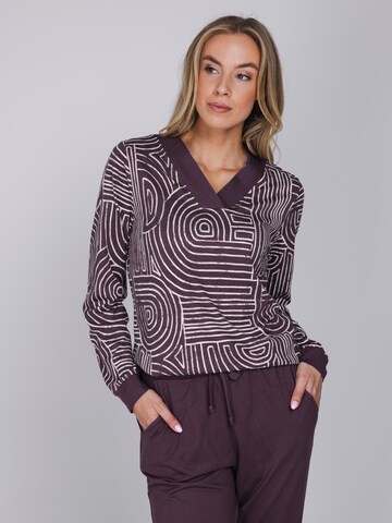 Pastunette Pyjama 'Premium - Lunar Lines'‌‌‌‌‌‌‌ in Lila: Vorderseite