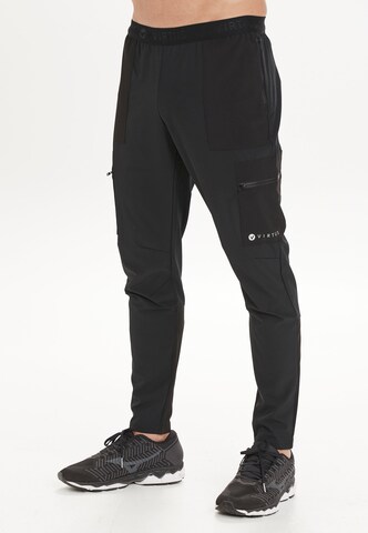 Virtus Tapered Workout Pants in Black: front