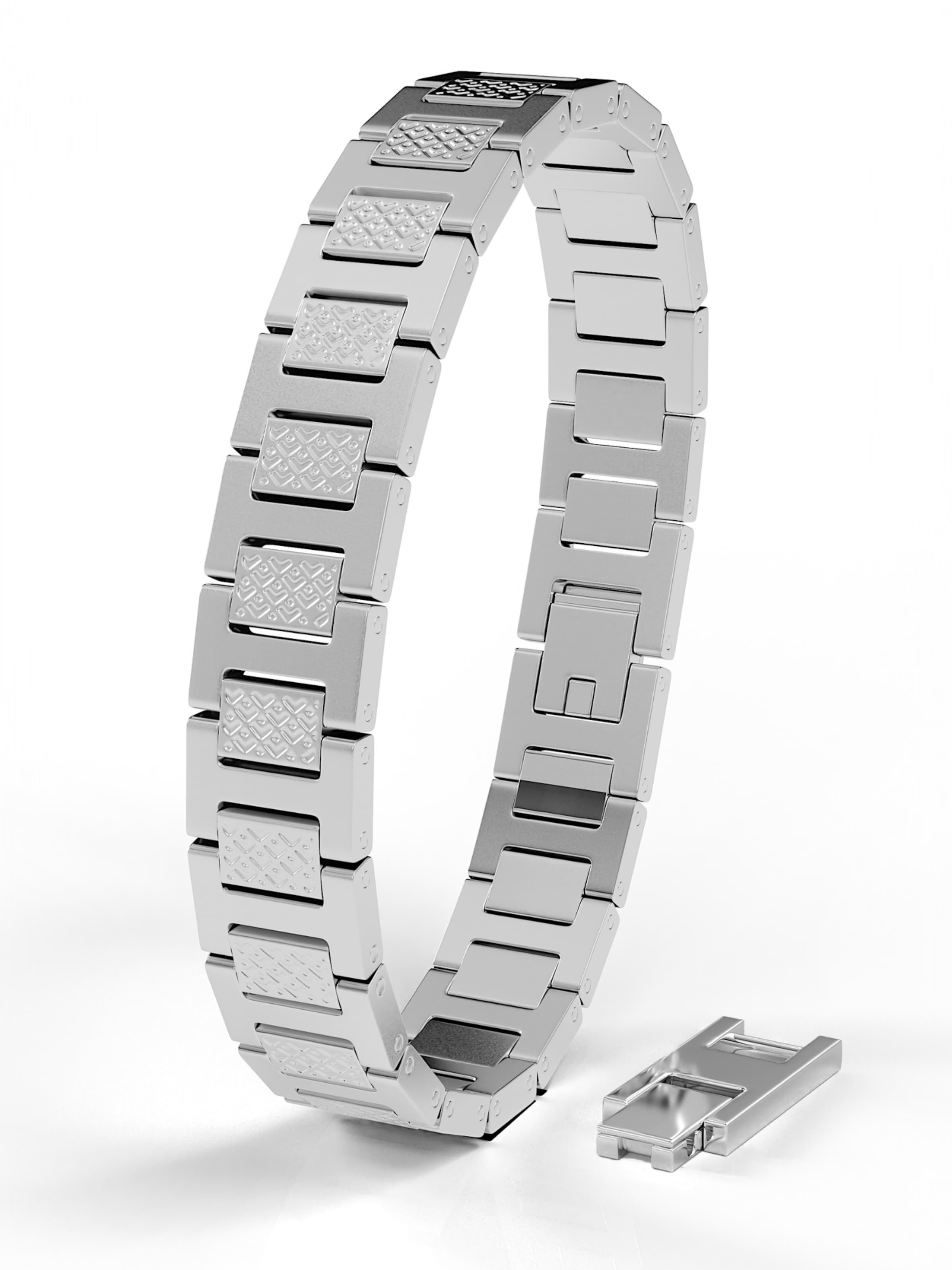 SERASAR Bracelet 'Herrenarmband aus Edelstahl "Power"' in Silver: front