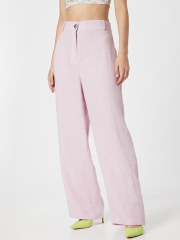 River Island Wide leg Παντελόνι σε λιλά: μπροστά