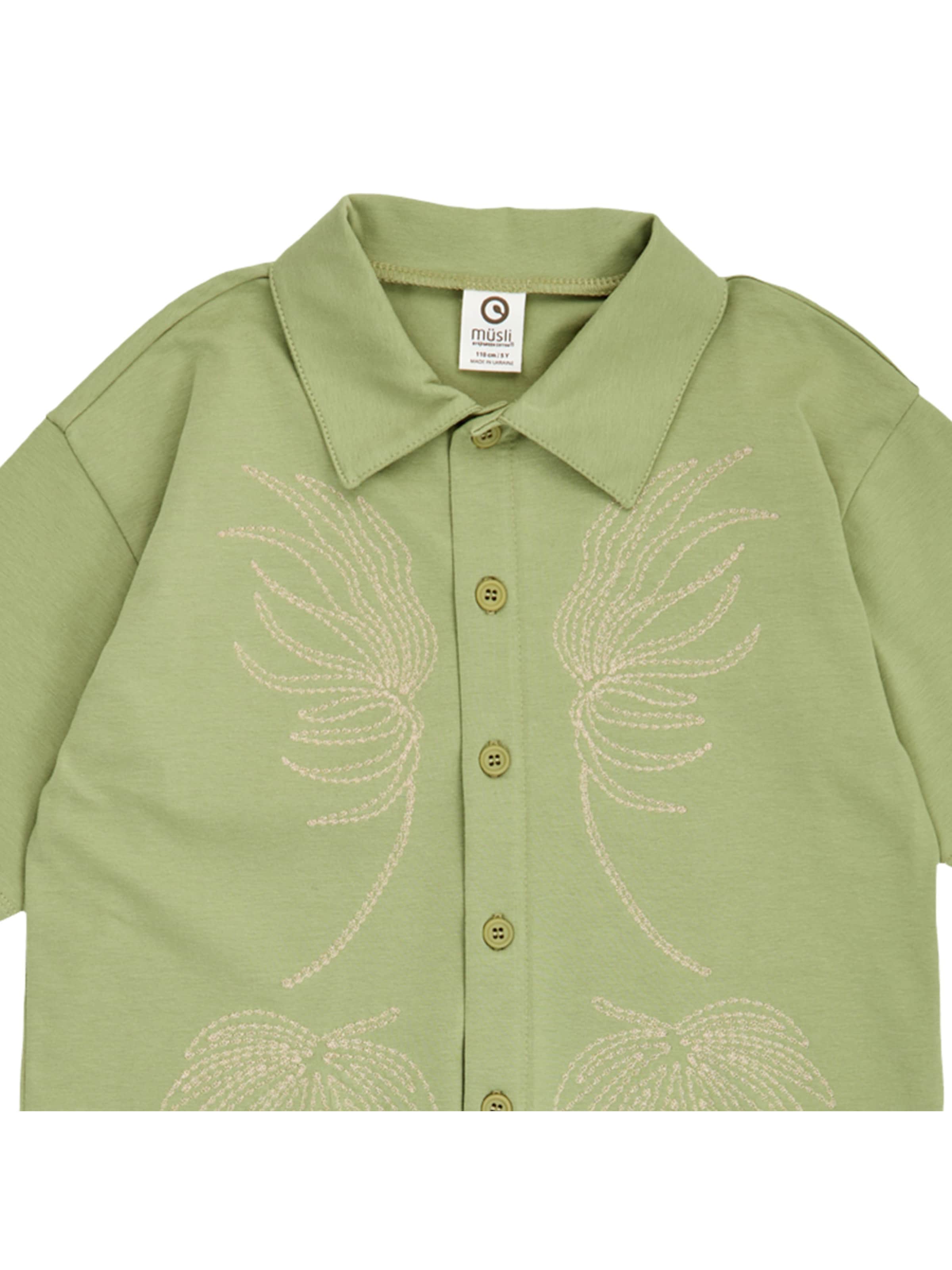 Regular fit Camicia di Müsli by GREEN COTTON in verde