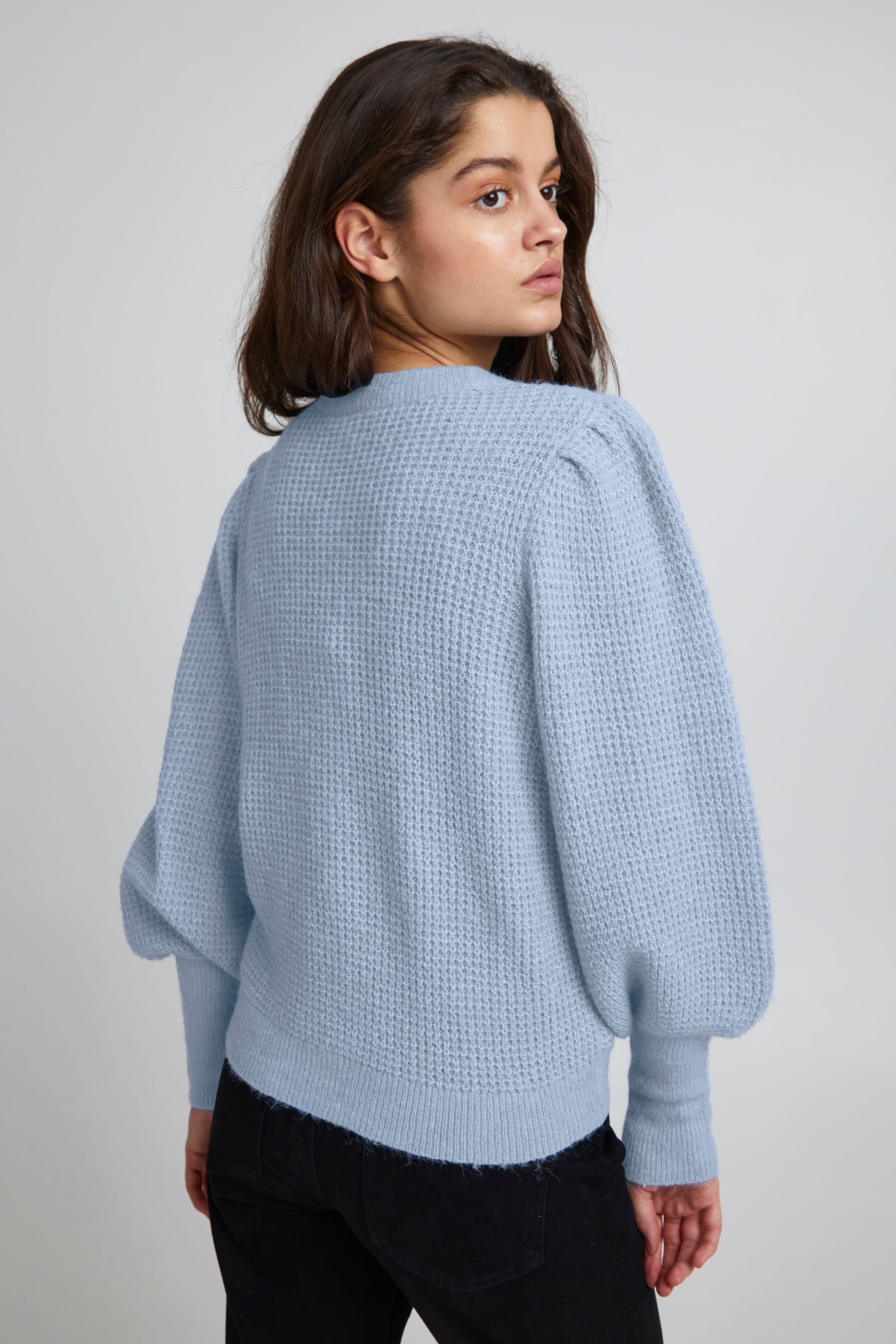 Frauen Pullover & Strick ICHI Strickjacke 'IHDUSTY' in Hellblau - SQ15564 Frauen Pullover & Strick ICHI Strickjacke 'IHDUSTY' in Hellblau - SQ15564