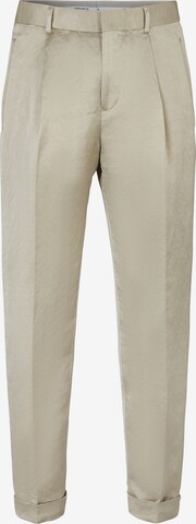 STRELLSON Regular Pleat-Front Pants 'Luis' in Silver: front