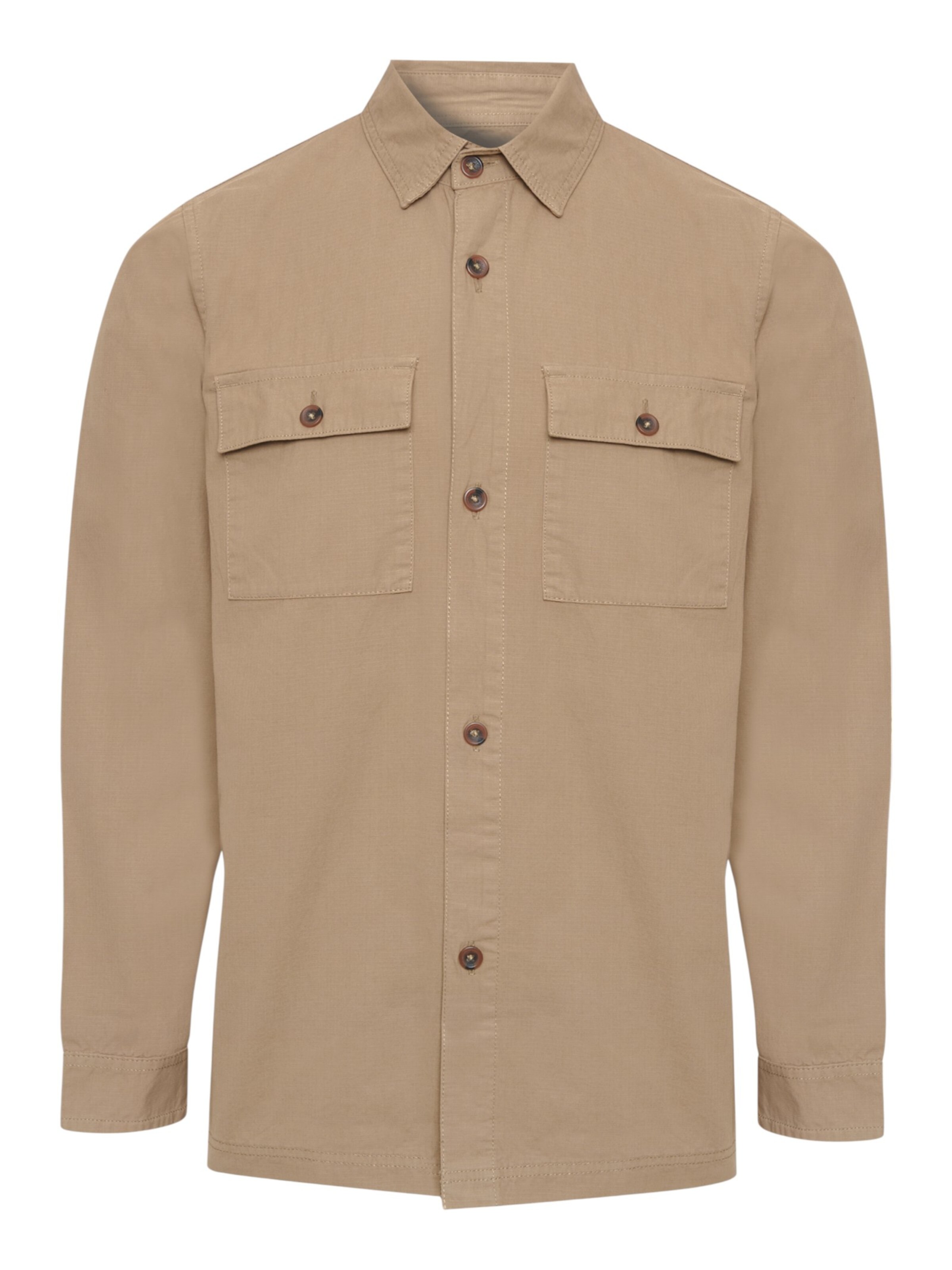 Threadbare Hemdjacke 'Ministry' in Braun: Vorderseite