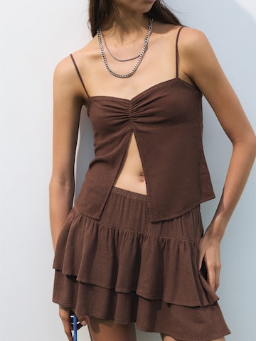Gonna di Pull&Bear in marrone: frontale