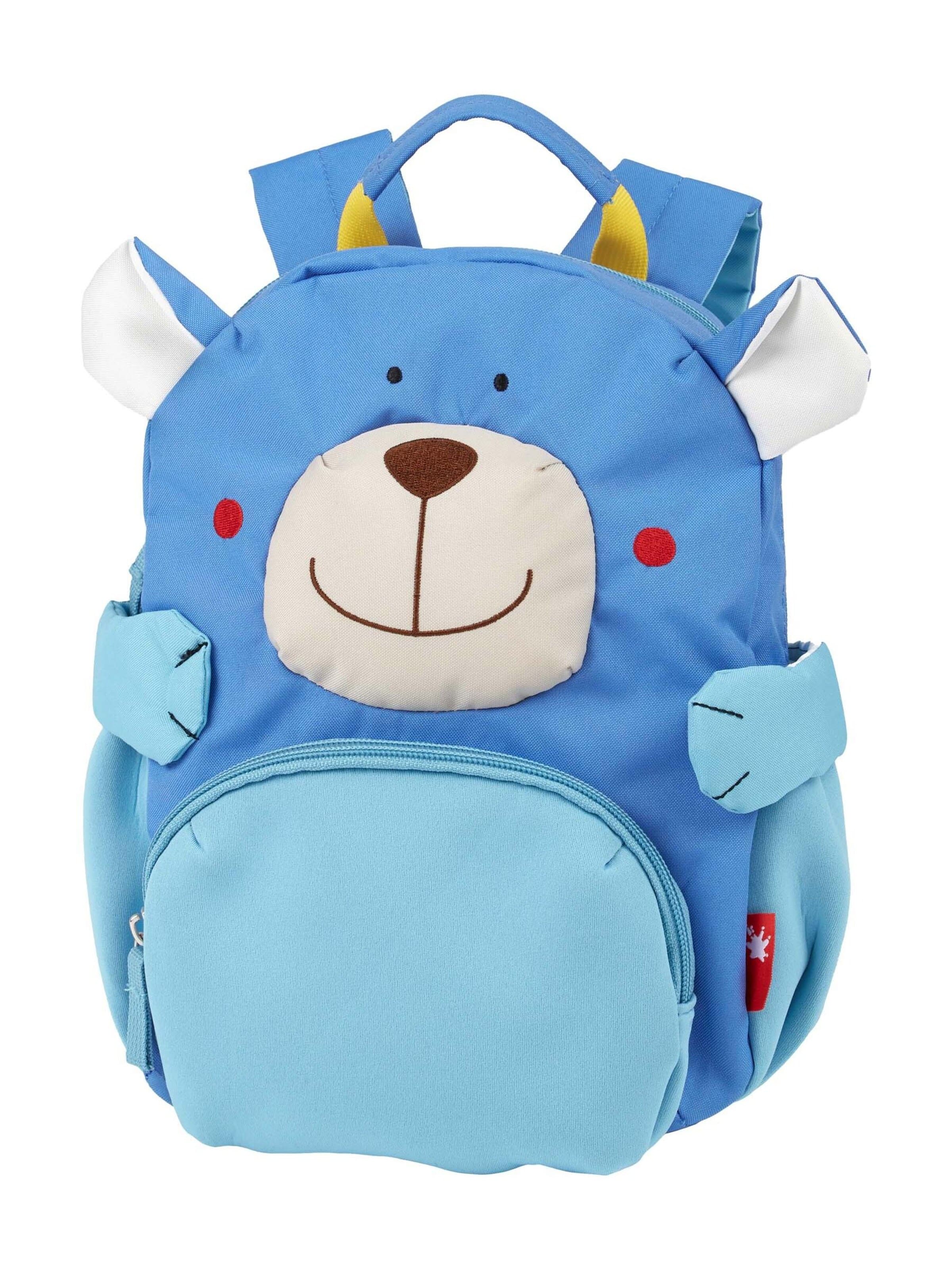SIGIKID Backpack 'Kindergarten Rucksack fröhliches Tiergesicht, 5,2 Liter' in Blue: front