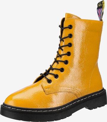 Lynfield Lace-Up Ankle Boots in Yellow: front