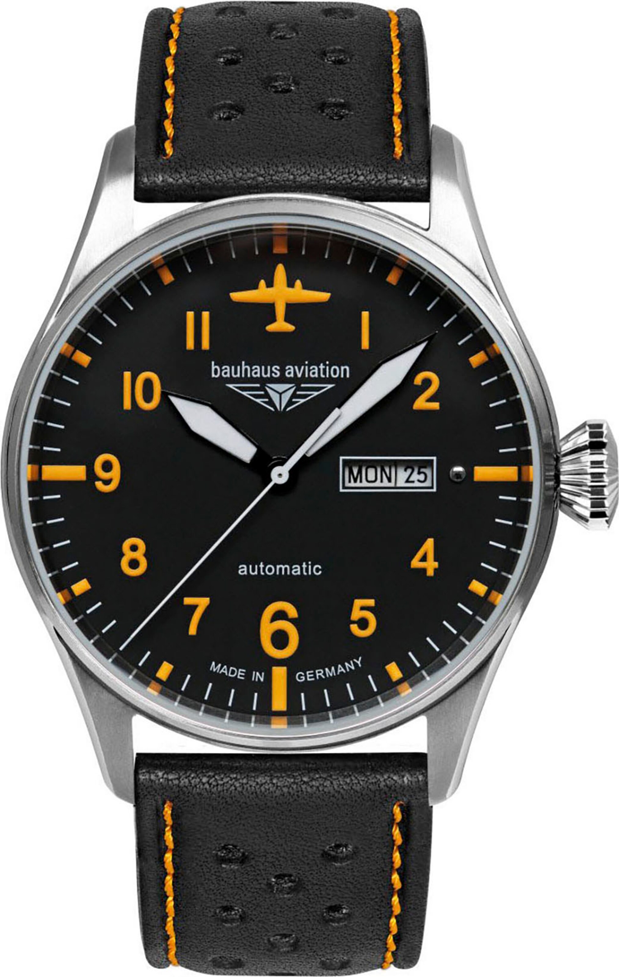 Bauhaus Analog Watch in Black: front