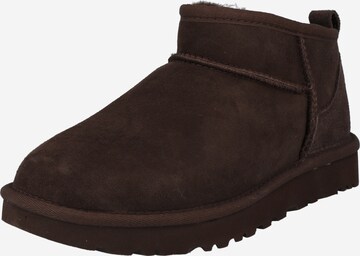 UGG - Botas de neve 'Classic Ultra Mini' em castanho: frente