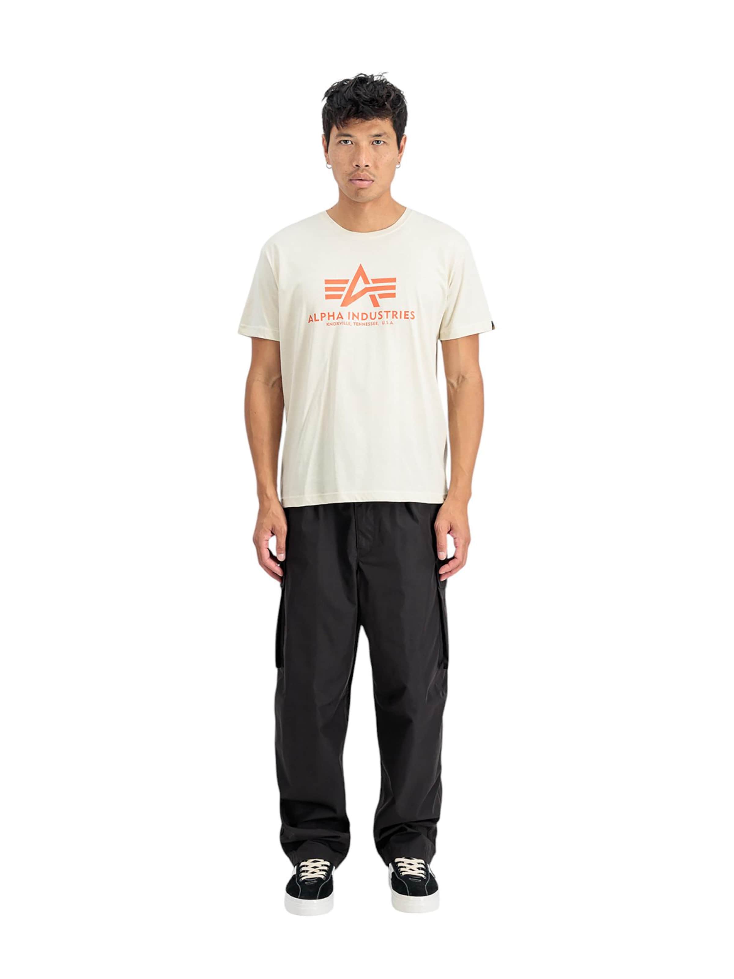 ALPHA INDUSTRIES Shirt 'Basic Carbon'‌‌‌‌‌‌‌‌‌ in Weiß: Vorderseite
