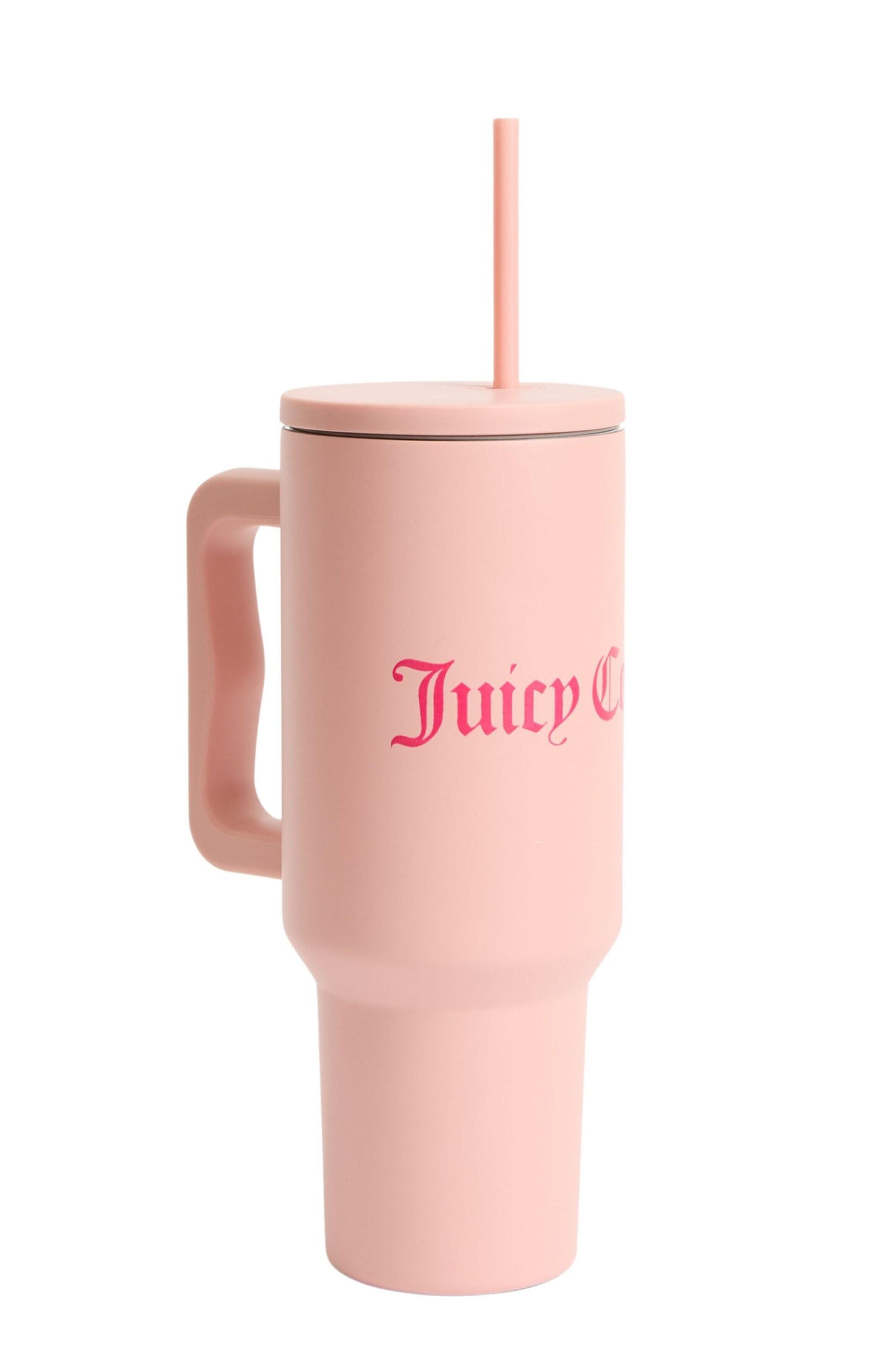 Juicy Couture Drinking Bottle ' STEEL TUMBLER WITH STRAW ' in Pink: front
