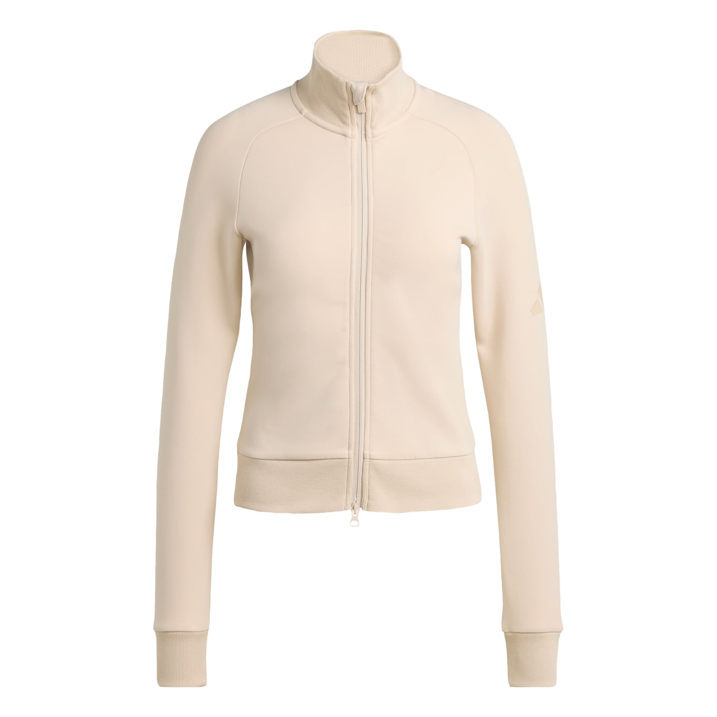 ADIDAS SPORTSWEAR Sports sweat jacket 'Soft Lux' in Beige: front