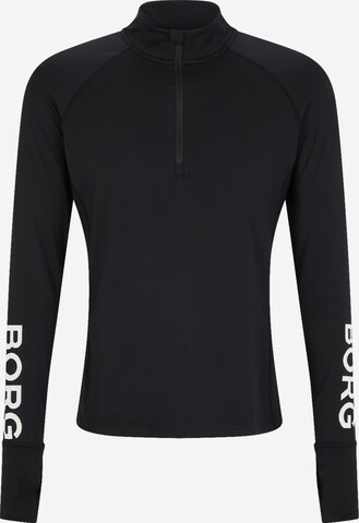 BJÖRN BORG Athletic Sweatshirt in Black: front