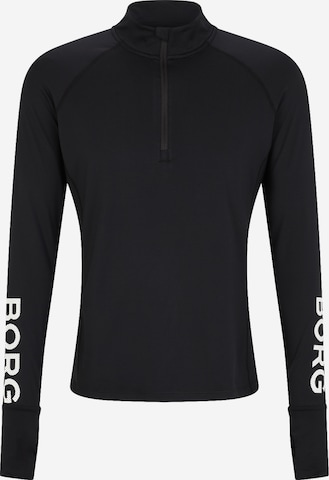 BJÖRN BORG Športna majica | črna barva: sprednja stran