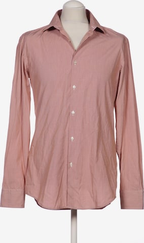 BOSS Black Button Up Shirt in M in Orange: front