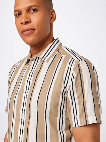 Only & Sons Regular fit Button Up Shirt 'KETAN' in Beige