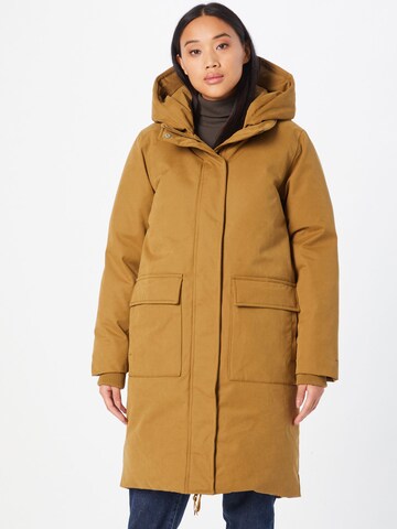 Manteau d’hiver minimum en marron : devant