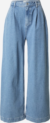 Noisy may Wide Leg Jeans med lægfolder 'KENJA' i blå: forside