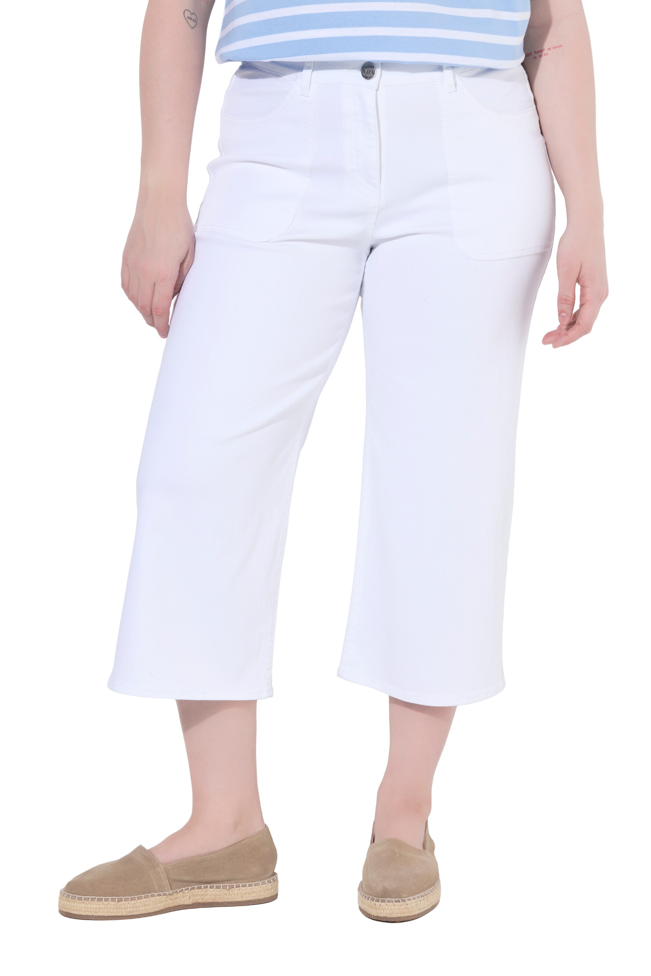 Ulla Popken Regular Jeans in Weiß: Vorderseite