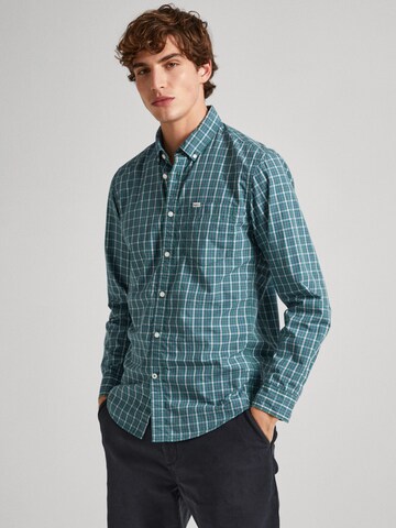 Pepe Jeans Regular fit Button Up Shirt ' PATTON ' in Green: front