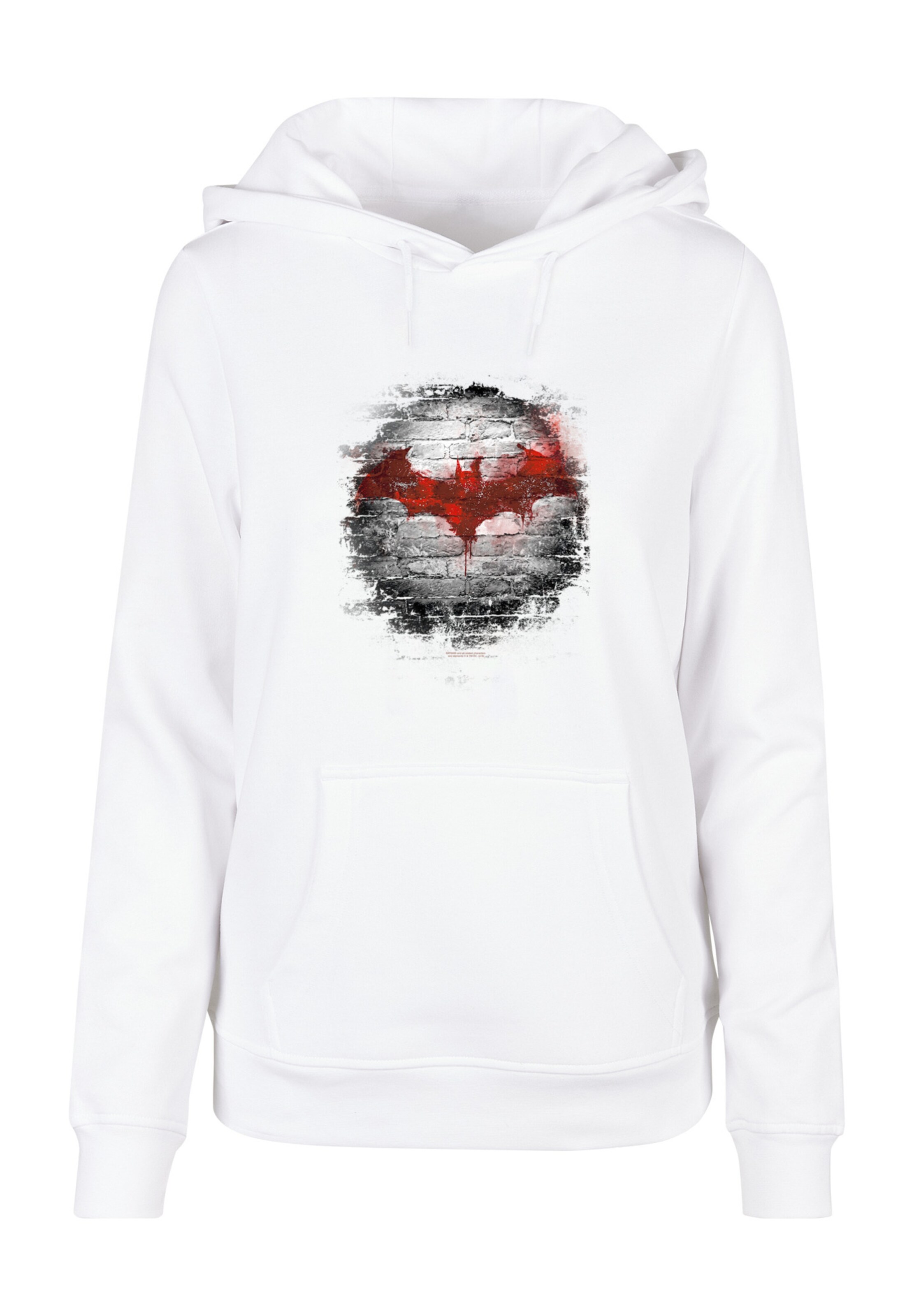 F4NT4STIC Sweatshirt 'Batman Logo Wall' in Wit: voorkant