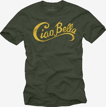 MAKAYA Shirt 'Ciao Bella' in Green: front