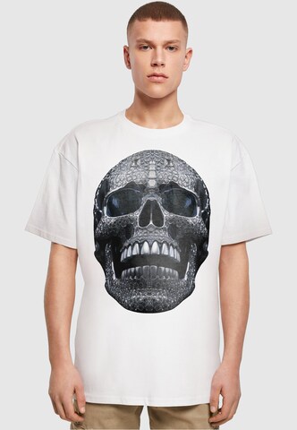Forgotten Faces Shirt 'Diamond Skull' in Wit: voorkant